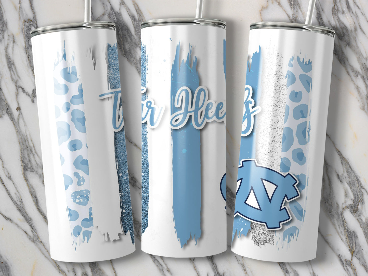 Tar Heels Vertical Stripes Mascot Tumblers