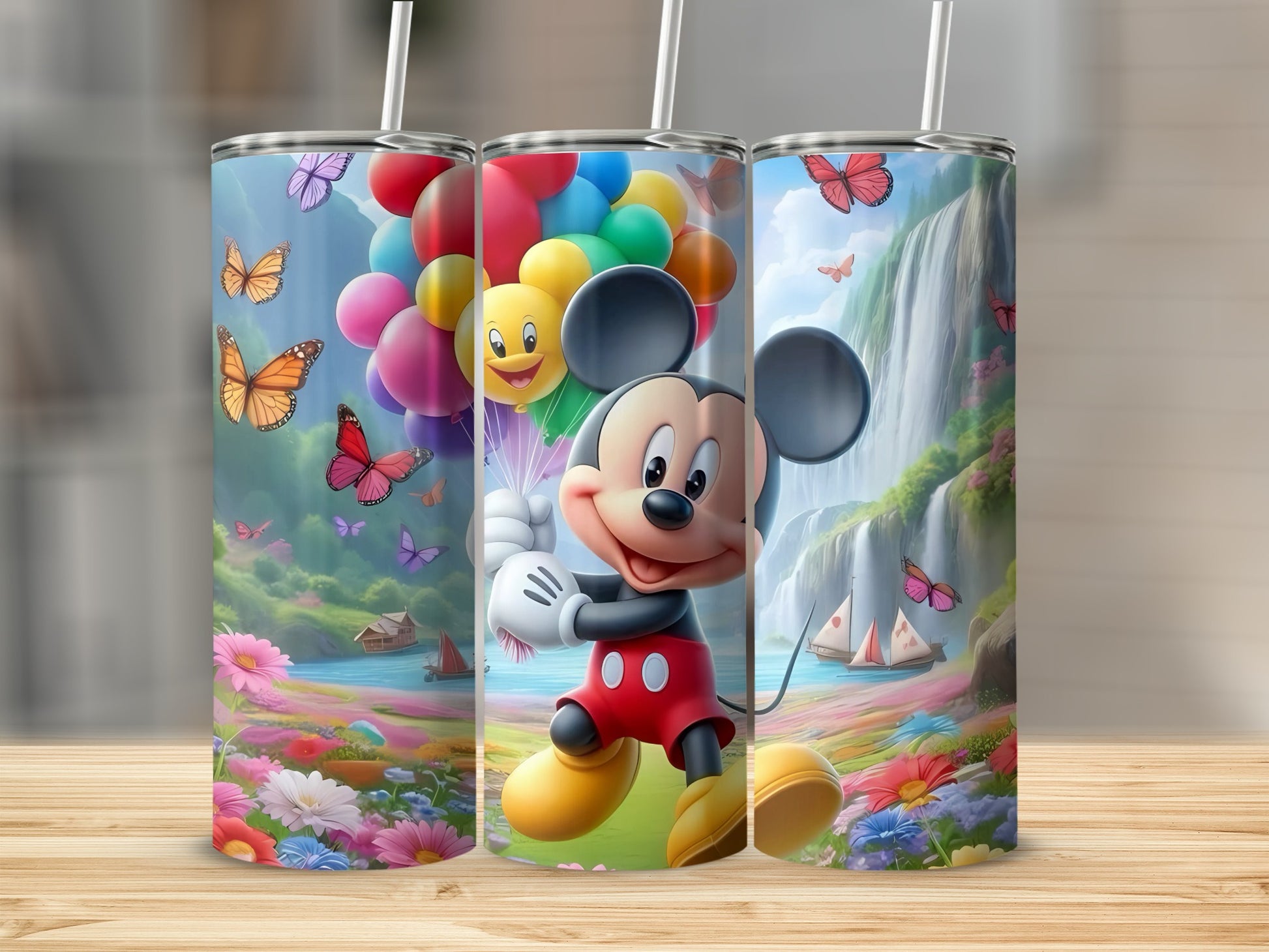 Colorful Cartoon Character and Nature Theme Tumbler