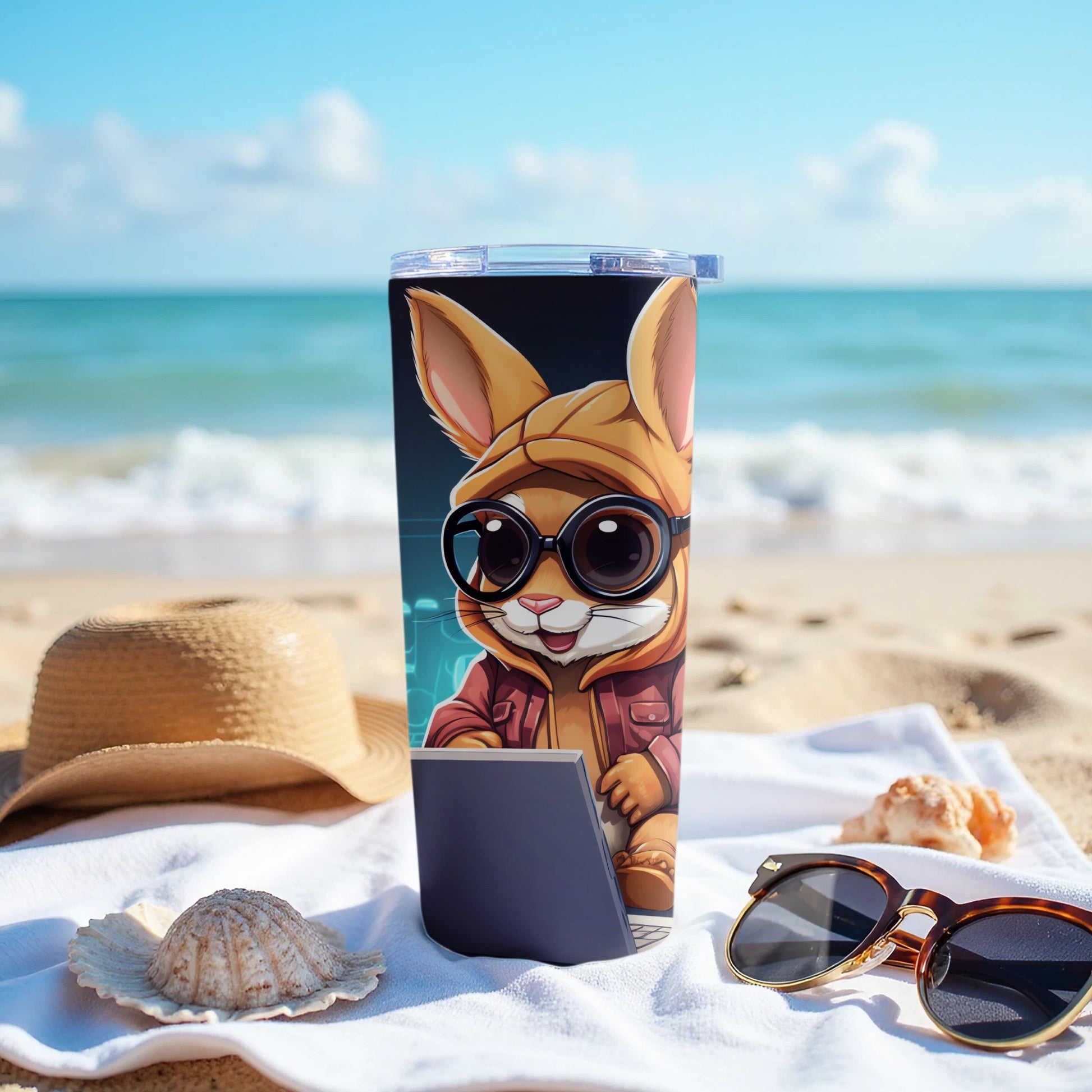 Cool Bunny Glasses Laptop Beach Artwork Tumbler Product Type