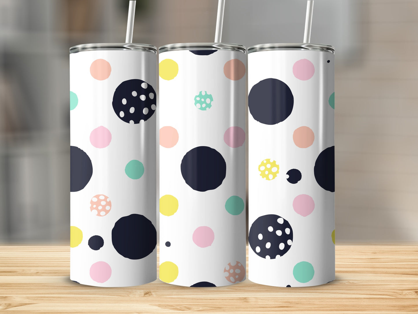 Colorful Polka Dot Pattern Insulated Tumbler product