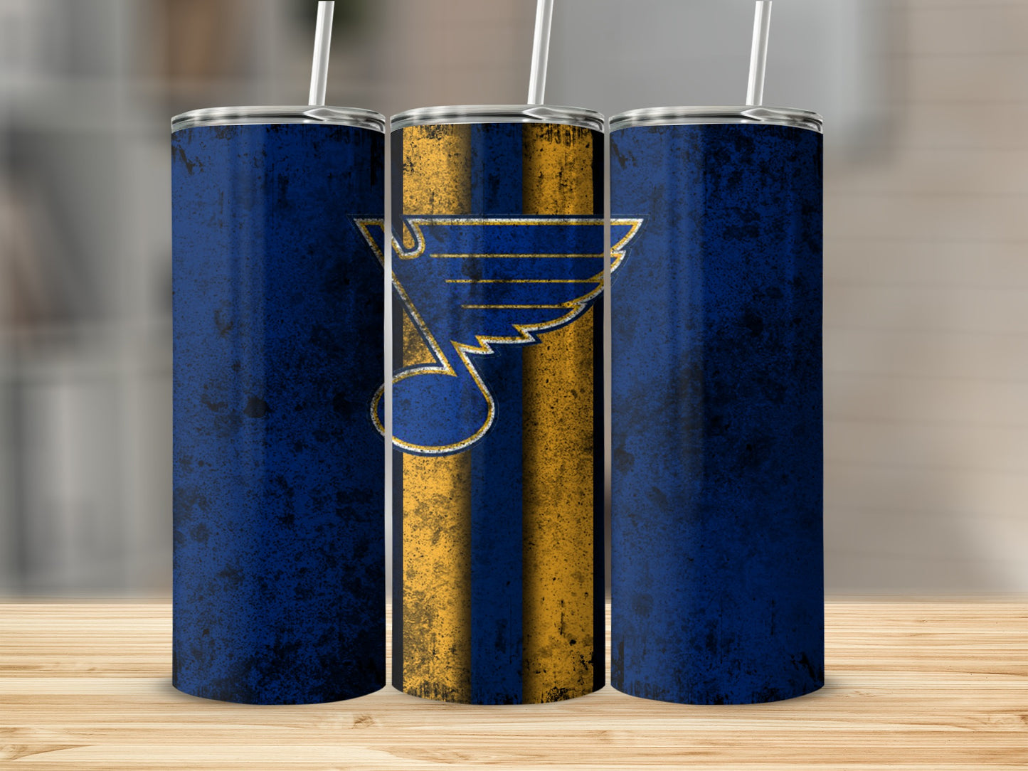 Classic Blue and Gold Sports Logo Design Tumbler