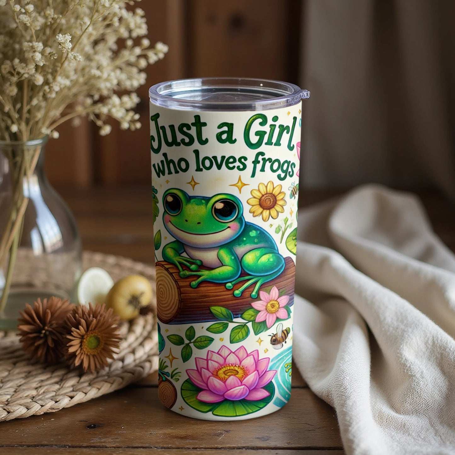 Just a Girl Who Loves Frogs Fun Tumbler Cup