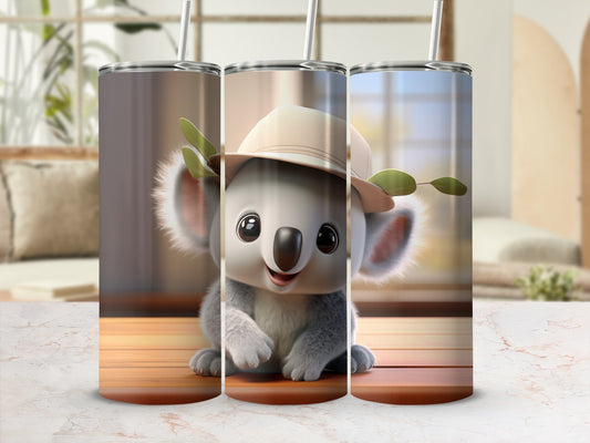 Adorable Koala with Hat Design Tumbler Product