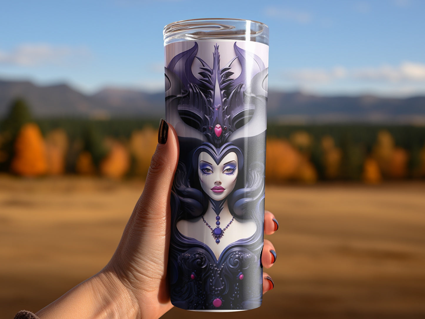Mysterious Sorceress with Purple Jewels Tumbler Product