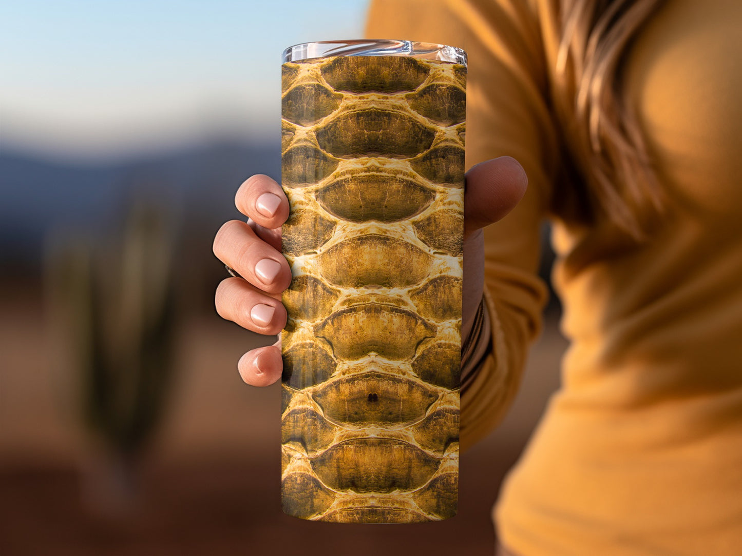 Snake Skin Texture In Brown Tones Detailed Tumblers