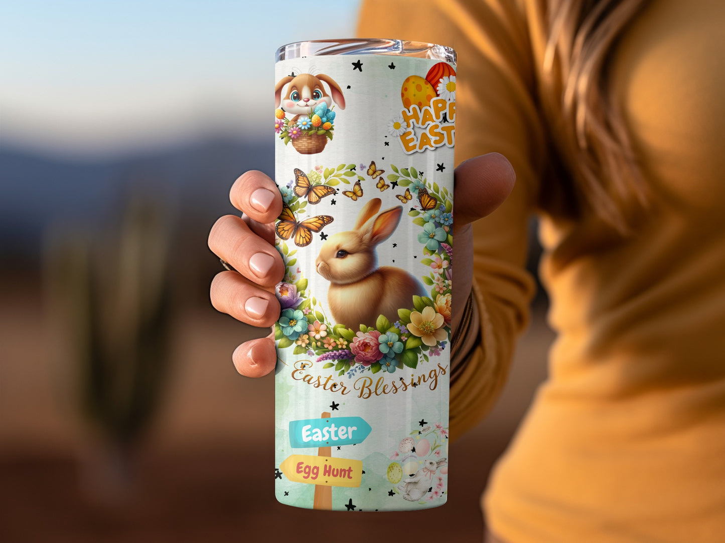 Easter Blessings Happy Easter Egg Hunt Tumbler Cup