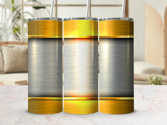 Gold Silver Metallic Horizontal Stripe Tumbler product type