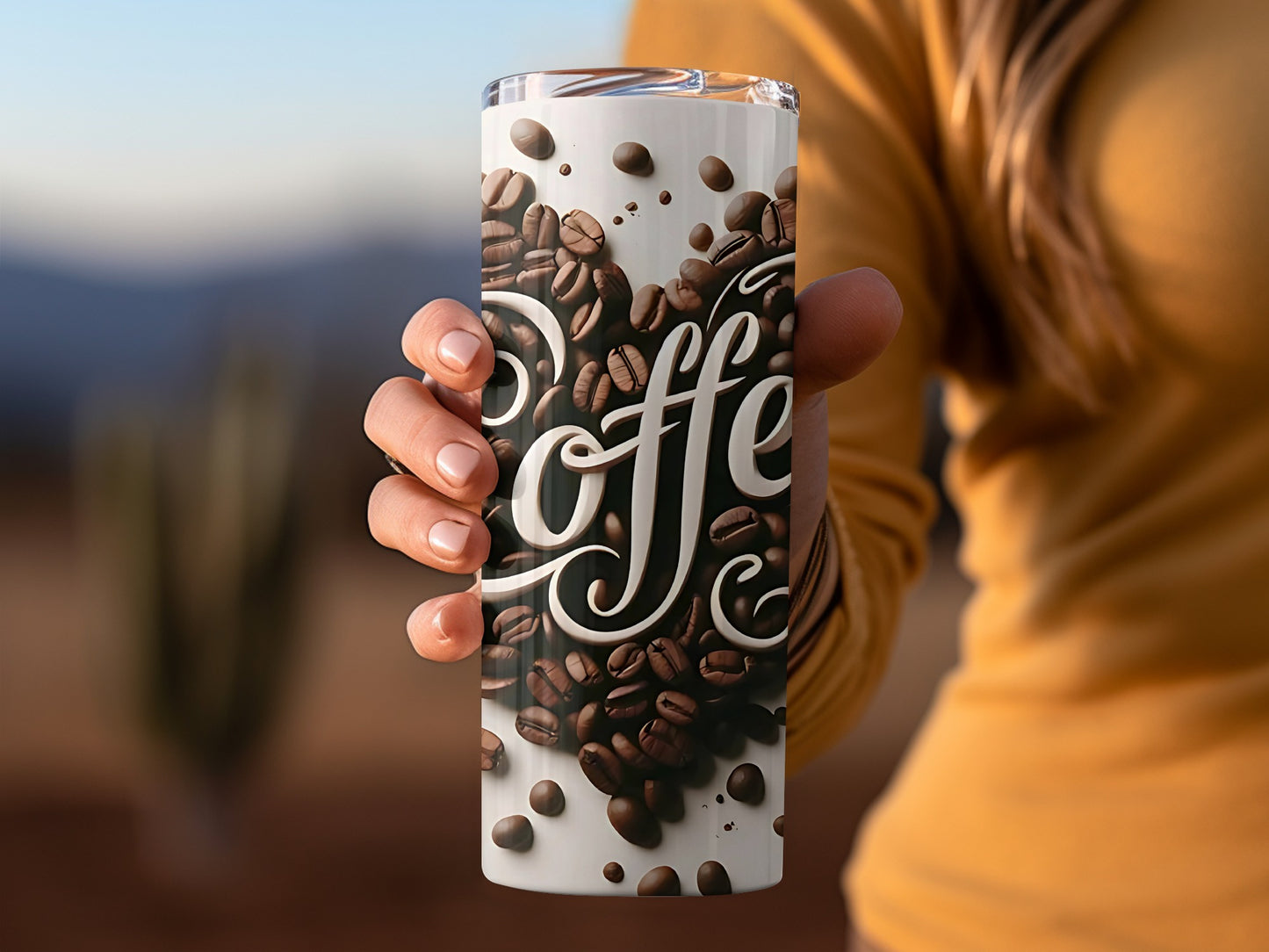 Coffee Beans Design Insulated Tumbler Flask 20oz