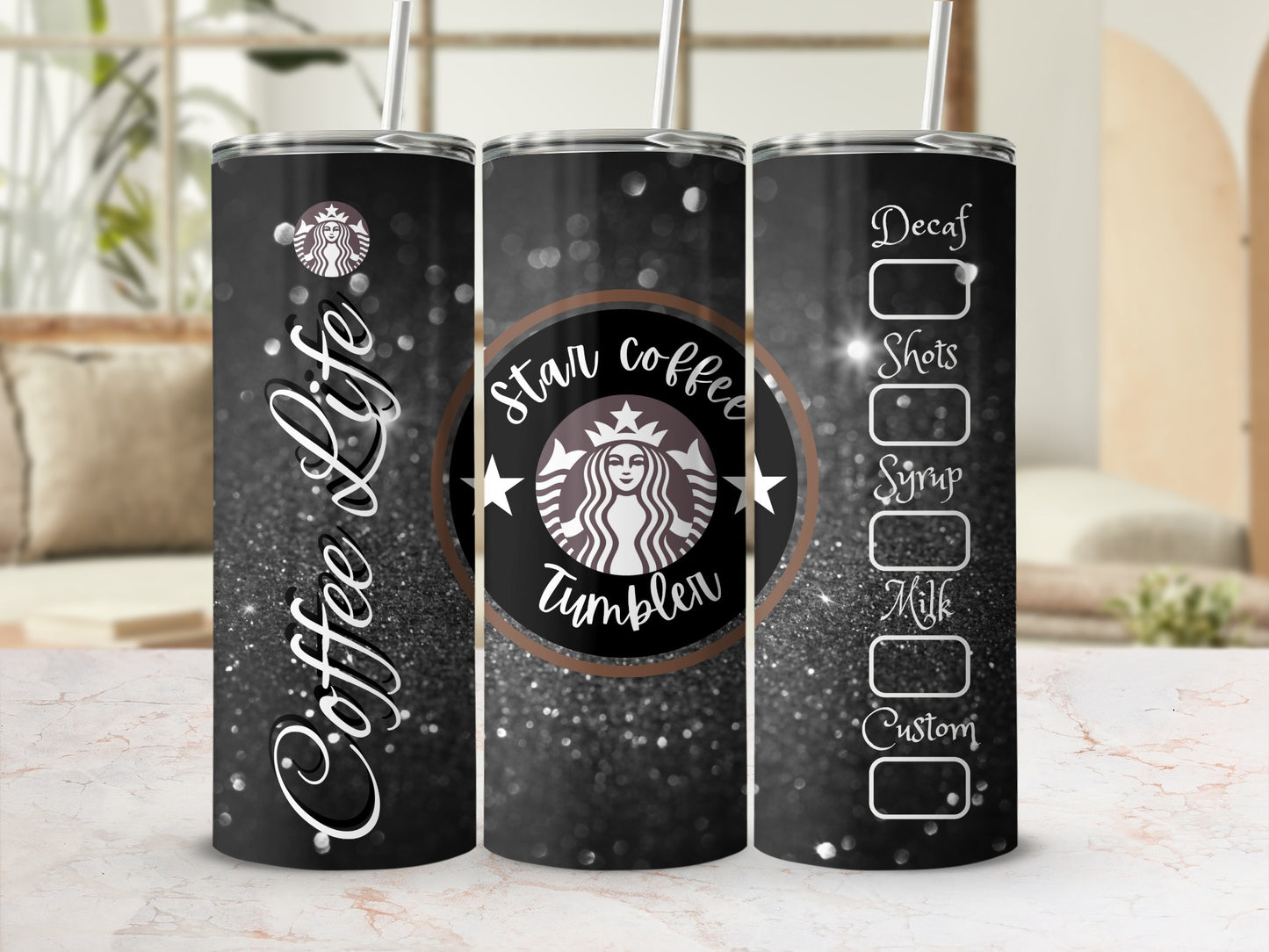 Coffee Life Star Coffee Tumbler with Custom Options