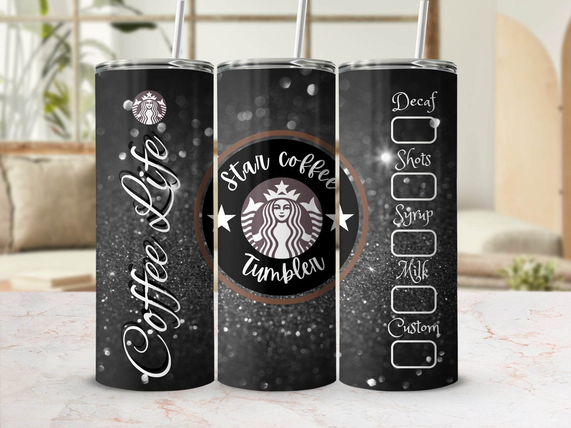 Coffee Life Star Coffee Tumbler with Custom Options