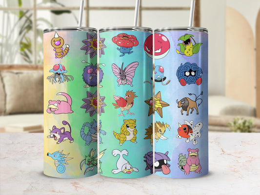 Colorful Tumbler with Classic Cartoon Characters
