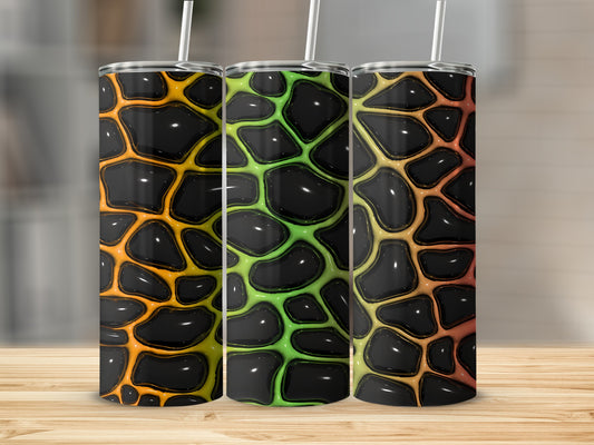 Vivid Gradient Outline Black Organic Shape Tumbler product type