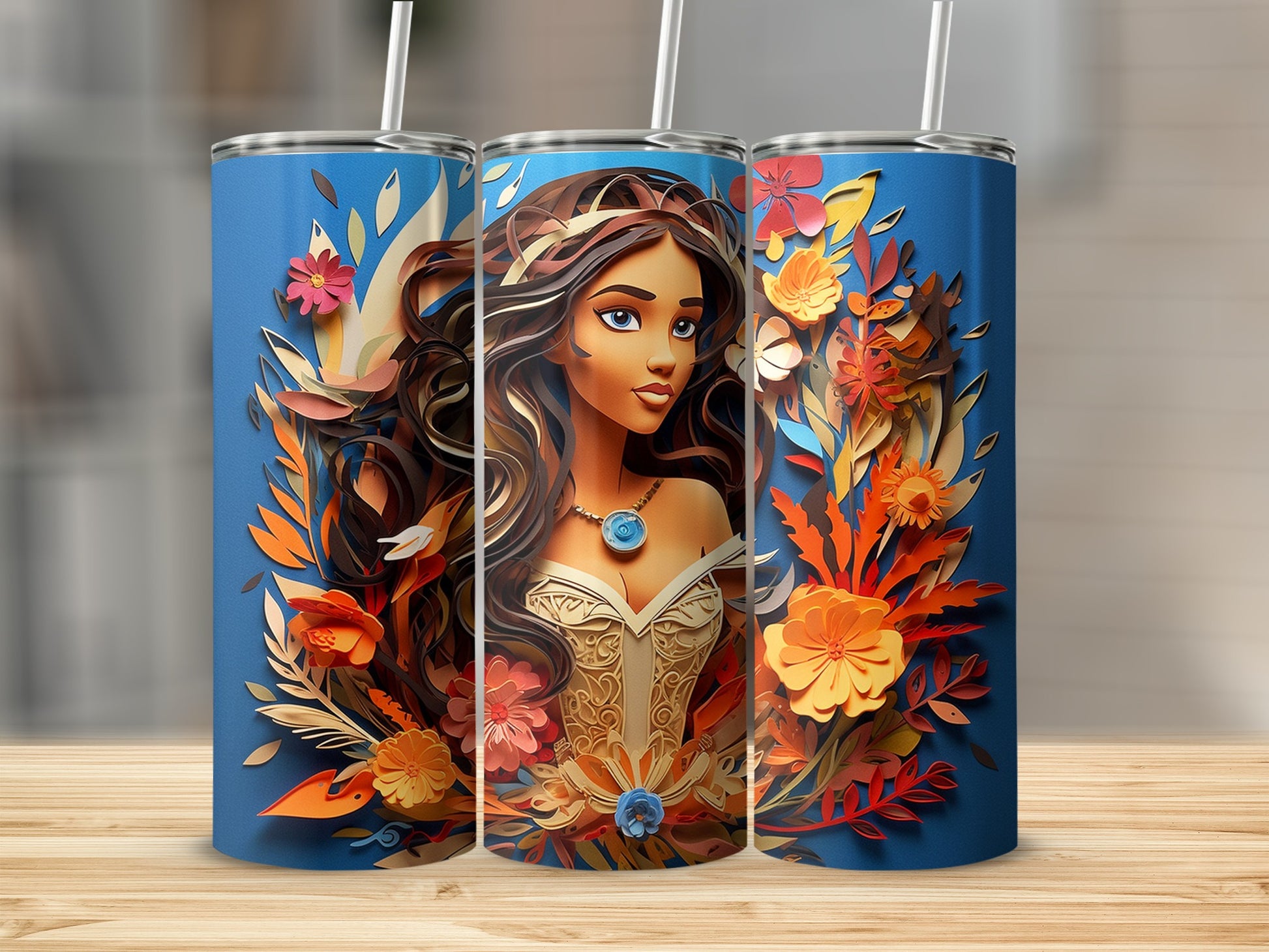 Enchanting Floral Lady Tumbler for Hydration Enthusiasts