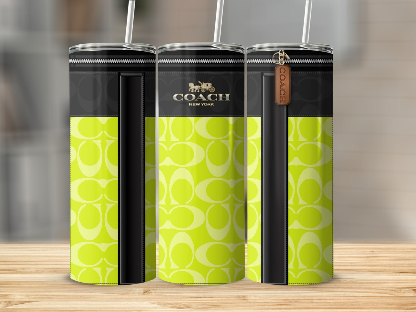 Coach New York Branded Yellow and Black Tumbler