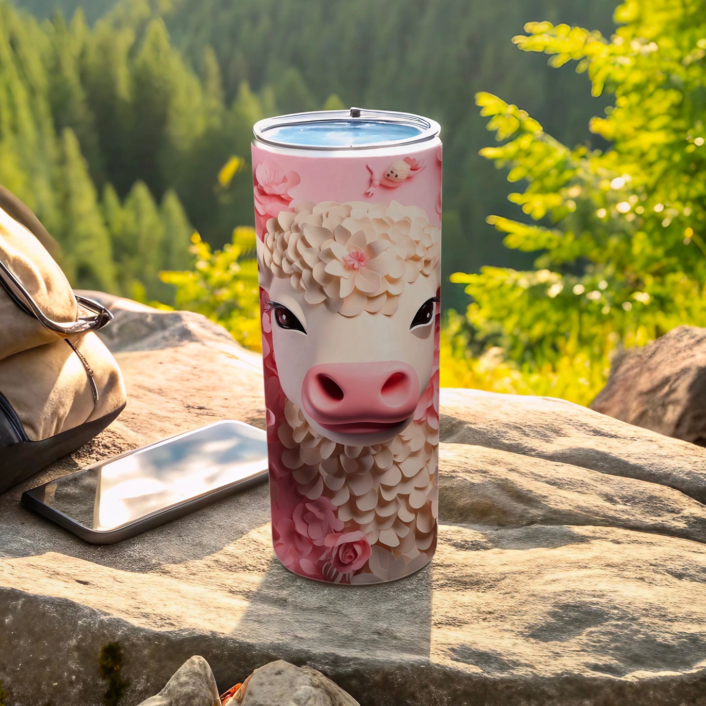 Cute Pink Floral Cow Face Outdoor Tumbler product type
Pink Tumbler
Cow Design
Floral Cow
Petal Art
Cute Animal
Outdoor Gear
Travel Mug
Drinkware
Gift Idea
Unique Design
Nature Scene
Mountain View
Farm Animal
Whimsical
Summer Drink
Spring Vibe
Animal Lover
Coffee Tumbler
Water Bottle
Insulated Cup