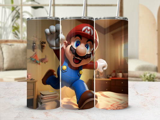 Iconic Red-Capped Character Running Tumbler Product