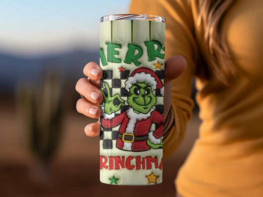 Grinch Merry Christmas Holiday Themed Tumbler Cup