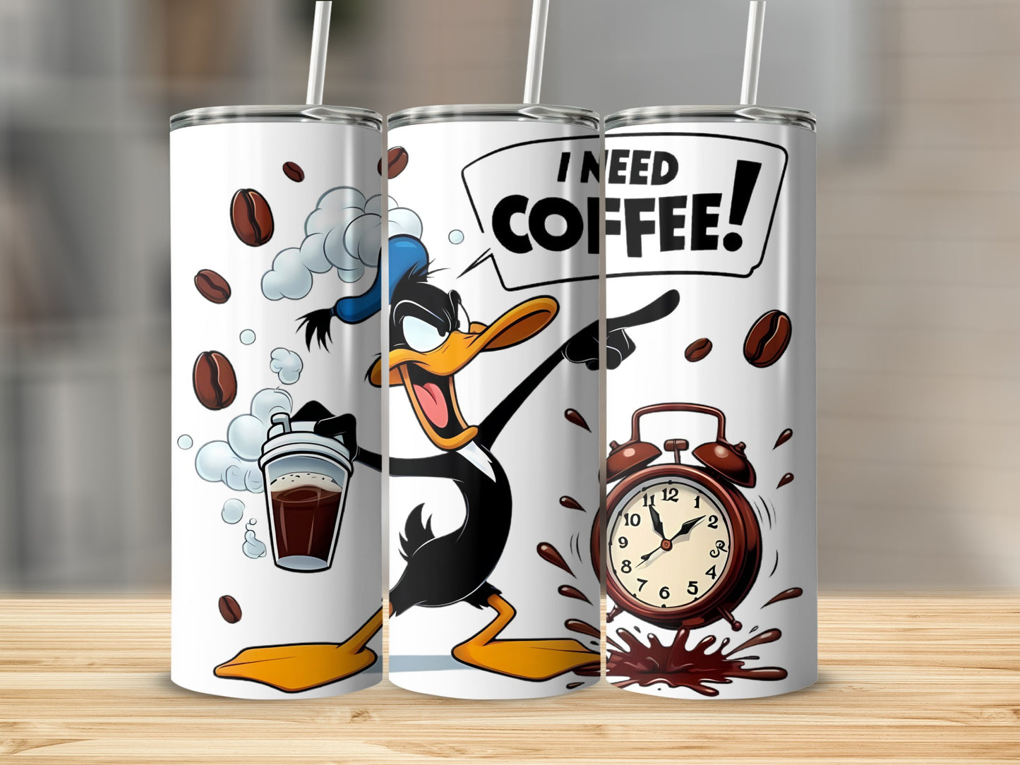 Coffee Enthusiast Cartoon Bird Travel Mug Beverage Holder