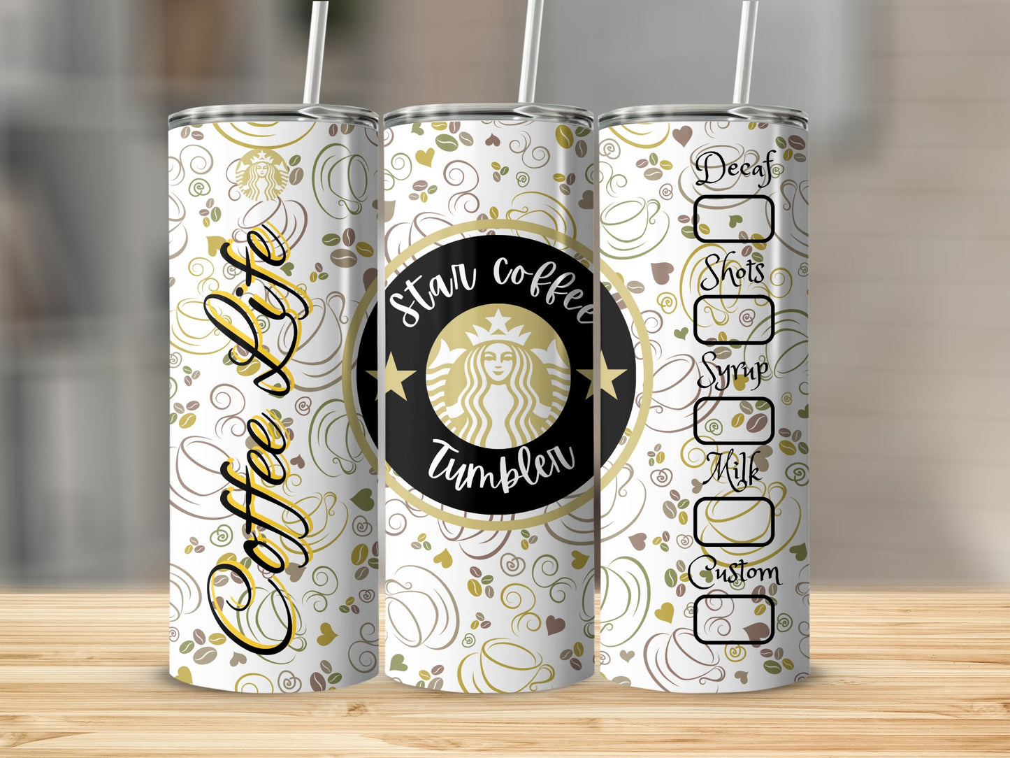 Coffee Life Decorative Star Coffee Tumbler