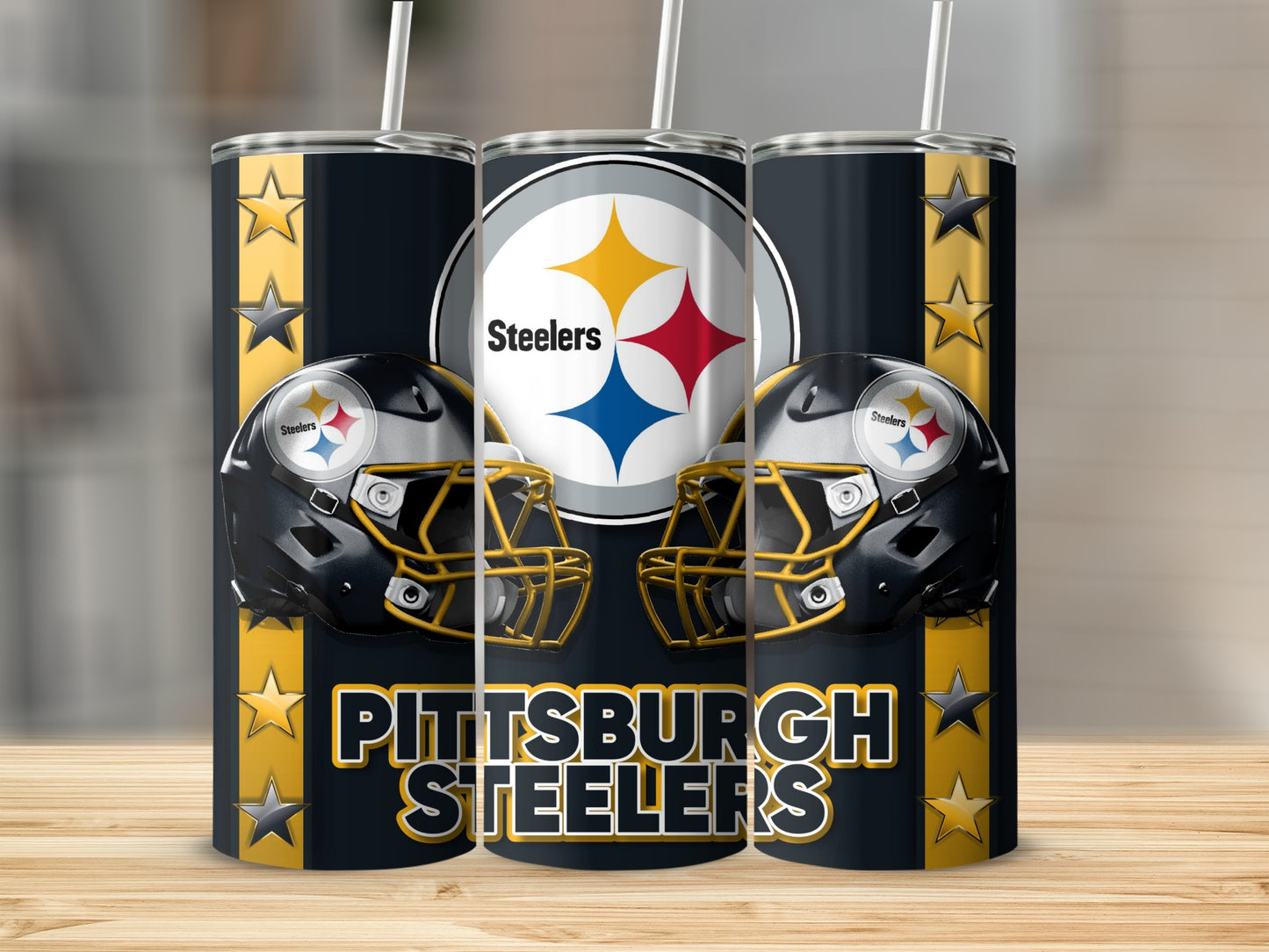 Pittsburgh Steelers Helmets Team Logo Design Tumblers
