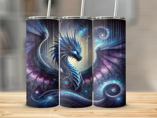 Cosmic Dragon Themed Beverage Tumbler for Hot and Cold