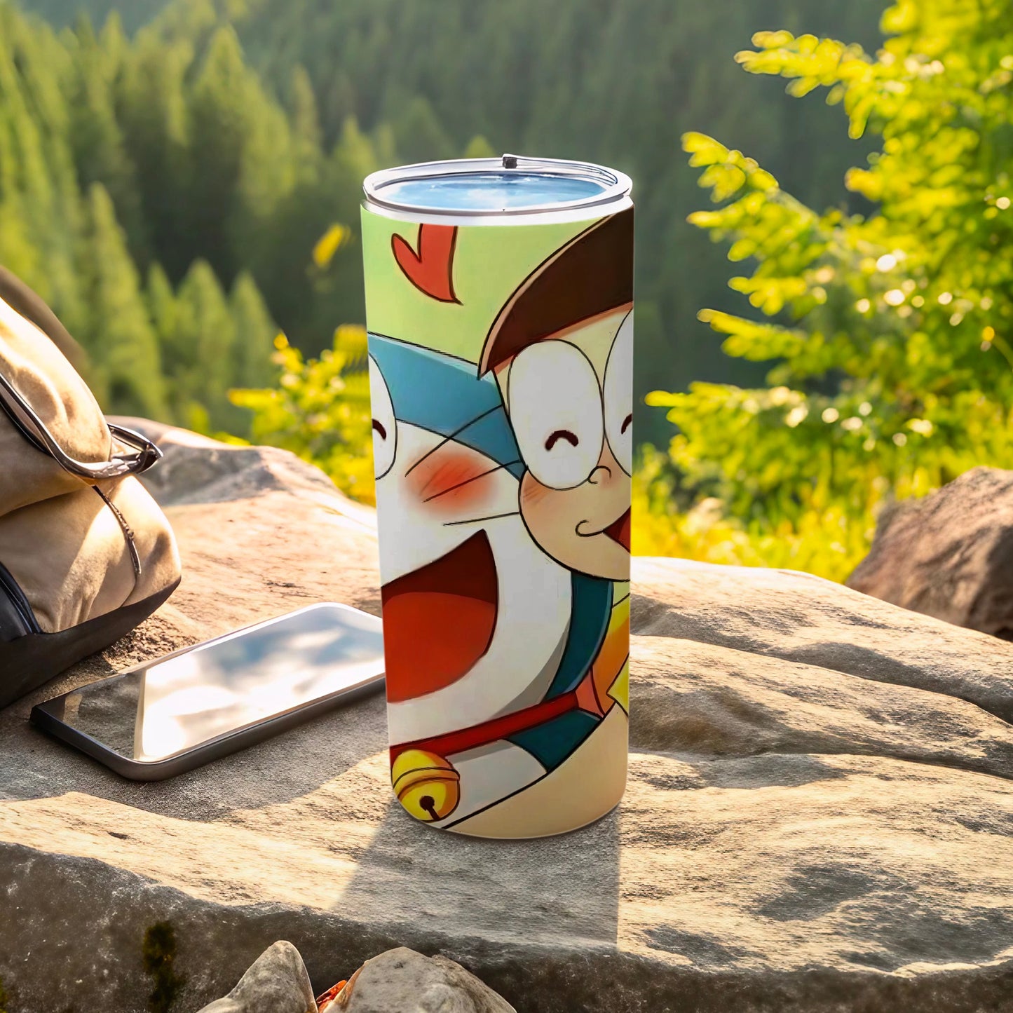 Vibrant Cartoon Character Print Travel Tumbler Cup