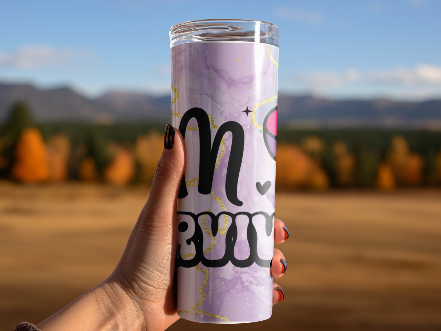Personalized Purple Tumbler with Bold M Design