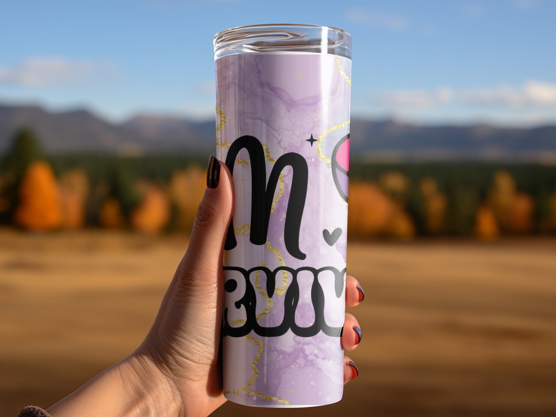 Personalized Purple Tumbler with Bold M Design