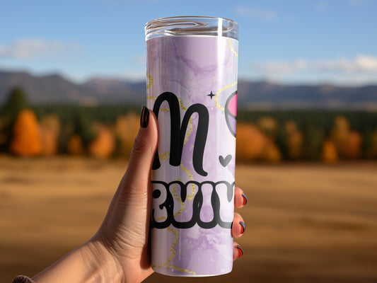 Personalized Purple Tumbler with Bold M Design