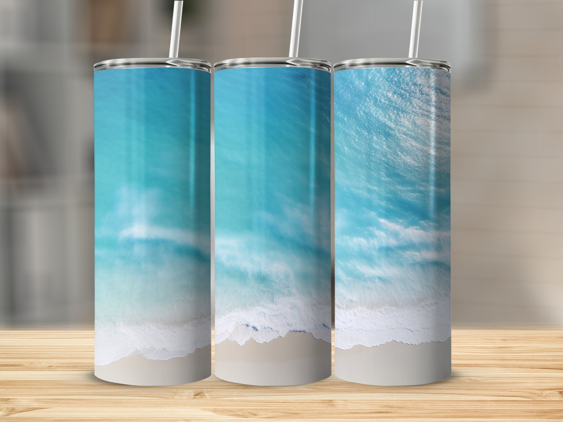 Tropical Paradise Ocean Waves Sandy Beach Shore Tumbler product type