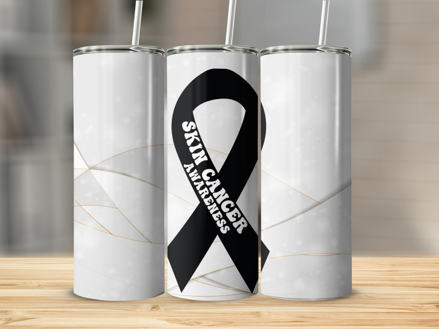 Skin Cancer Awareness Ribbon Tumbler 20oz Cup