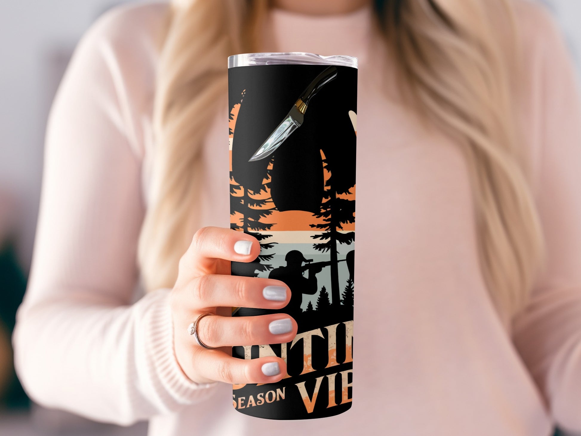 Hunting Season Vibes Forest Graphic Tumbler Cup