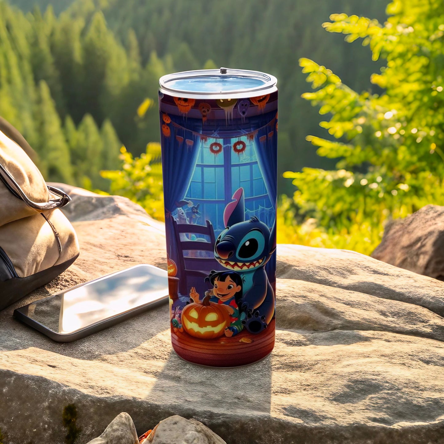 Halloween Themed Lilo and Stitch Insulated Tumbler