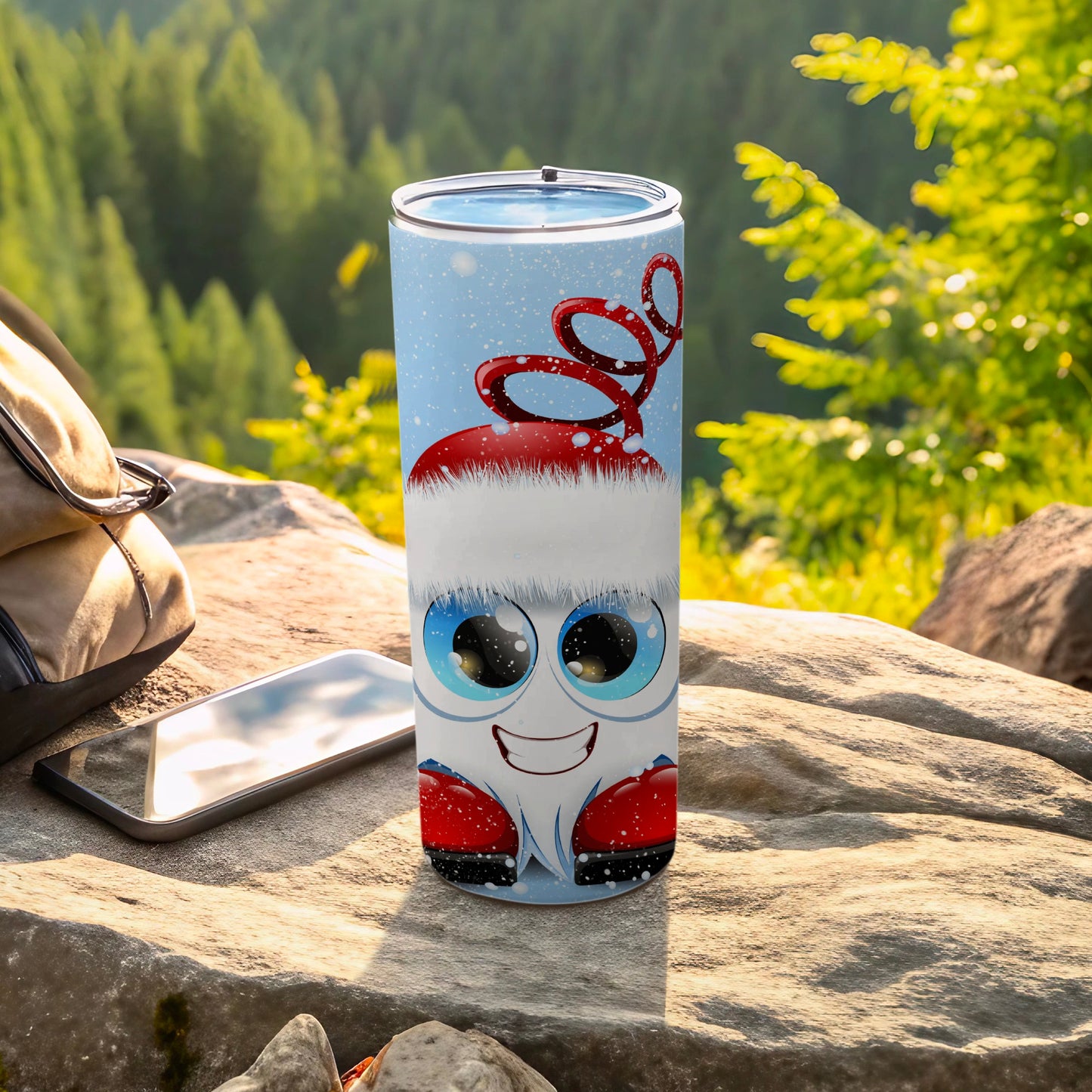 Cute Festive Cartoon Santa Insulated Tumbler Cup