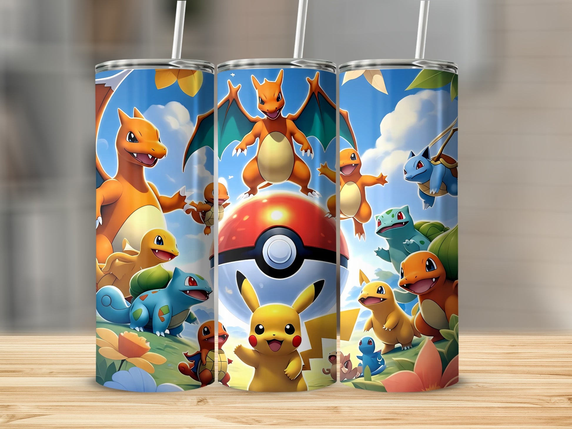 Pokémon Themed Tumbler with Popular Characters