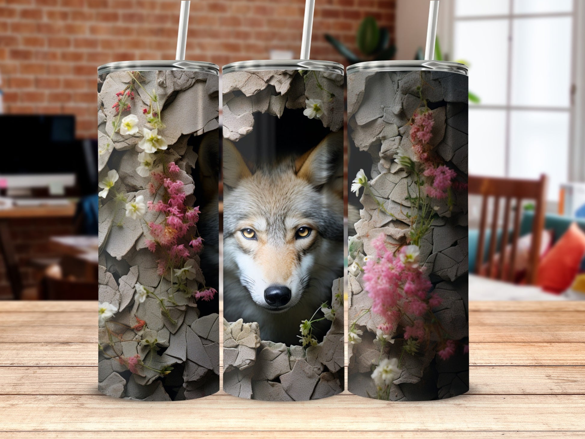 Wild wolf peek stone flowers design product type
Wolf tumbler, Animal tumbler, Nature design, Forest aesthetic, Cracked stone, Floral pattern, Wild animal, Unique gift, Outdoor theme, Artistic design, Rustic style, Tumbler cup, Drinkware, Beverage holder, Gift idea, Skinny tumbler, Wildlife art, Mystical wolf, Stone texture, Flower accent