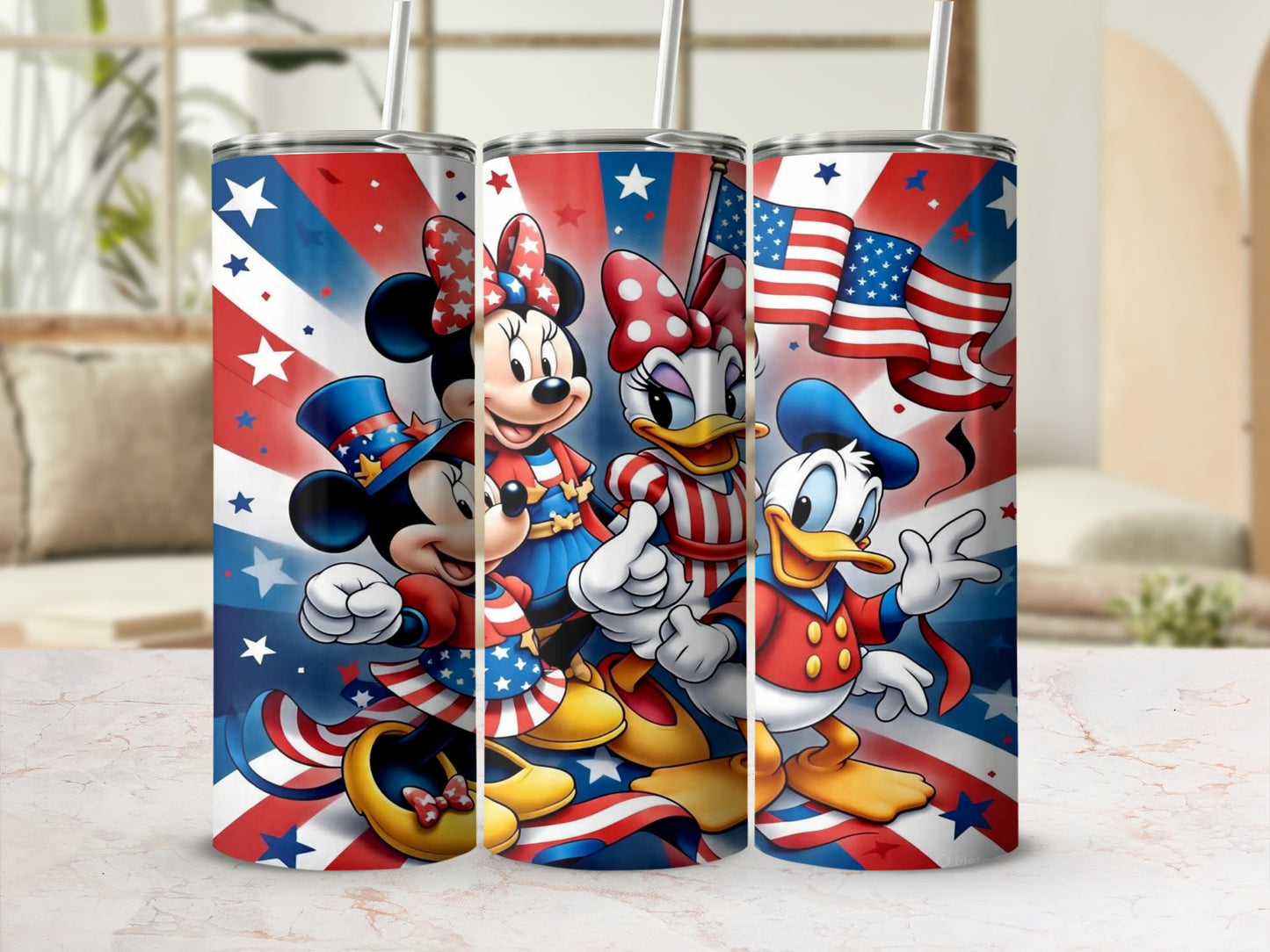 Disney Patriotic Themed Stainless Steel Tumbler Cups