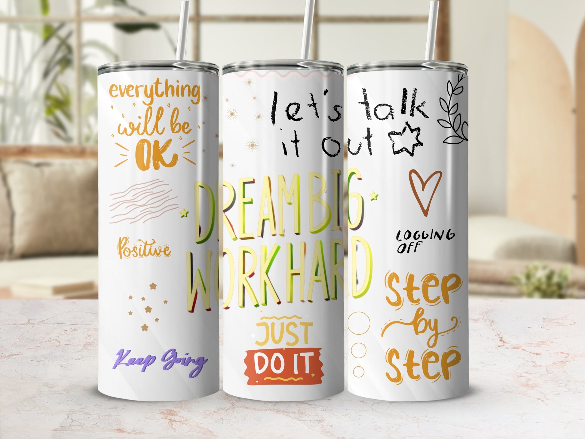 Motivational Quote Design Insulated Tumbler