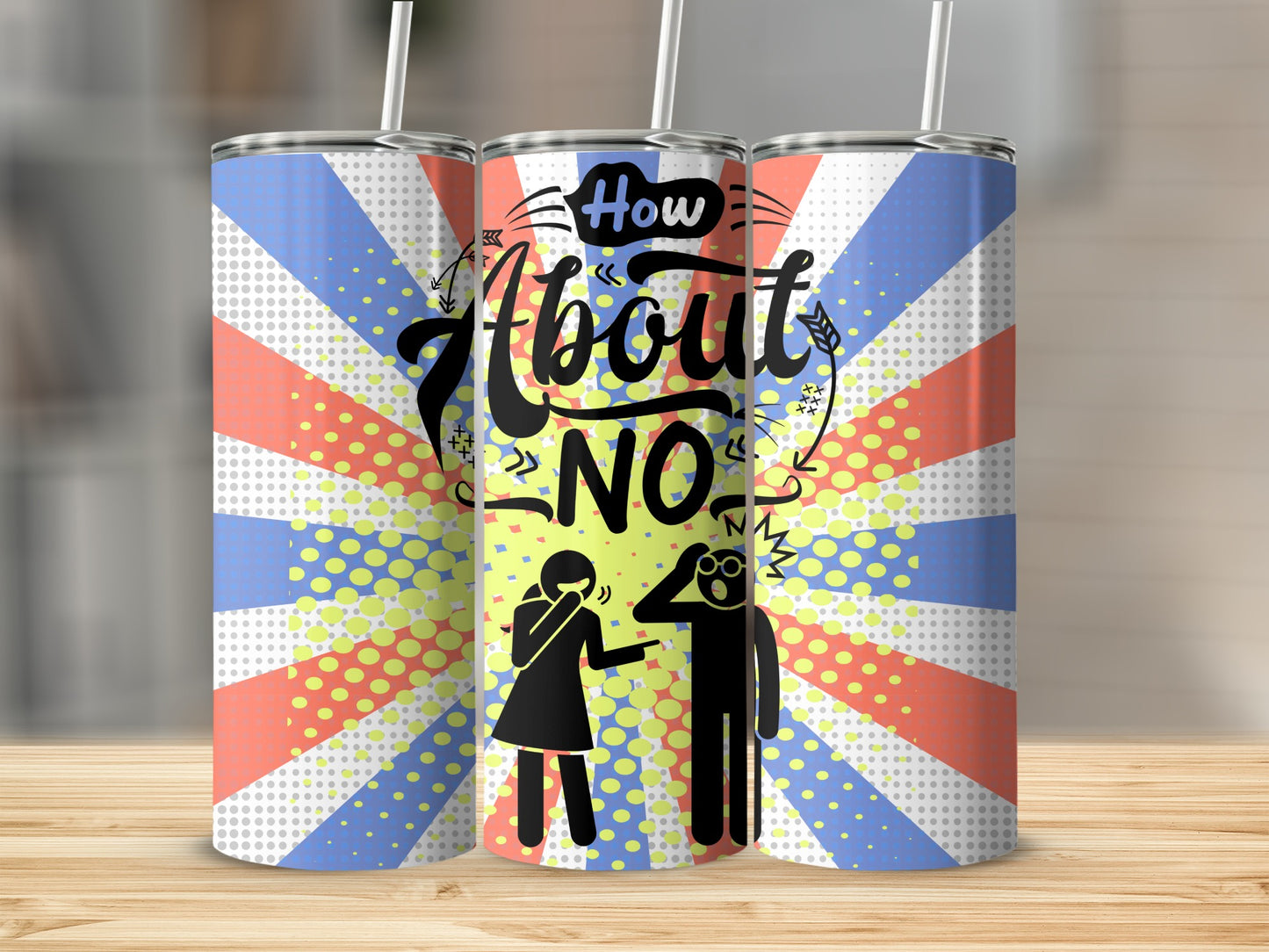 How About No Design Colorful Insulated Tumbler