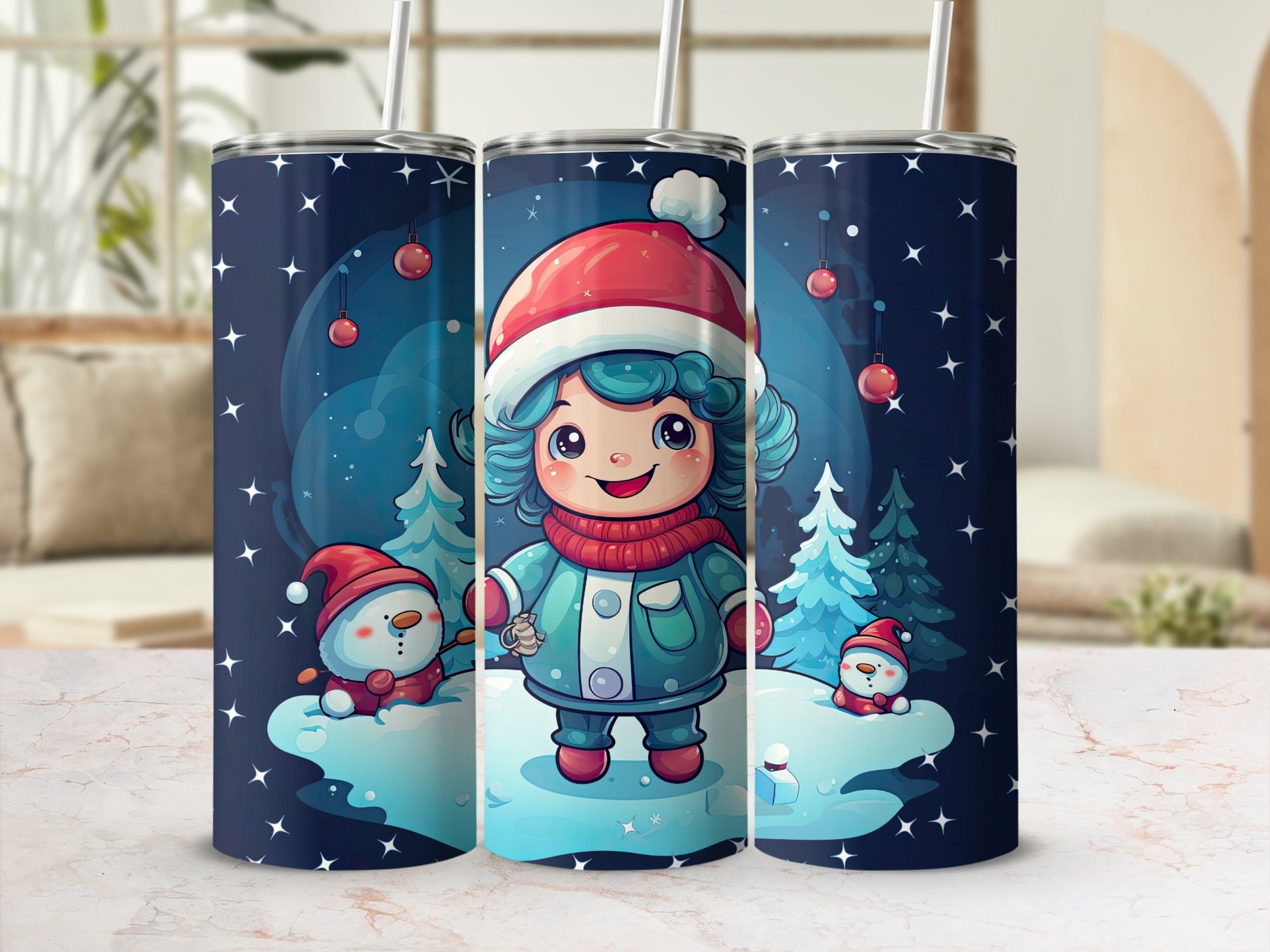 Adorable Winter Character Themed Tumbler Wholesale