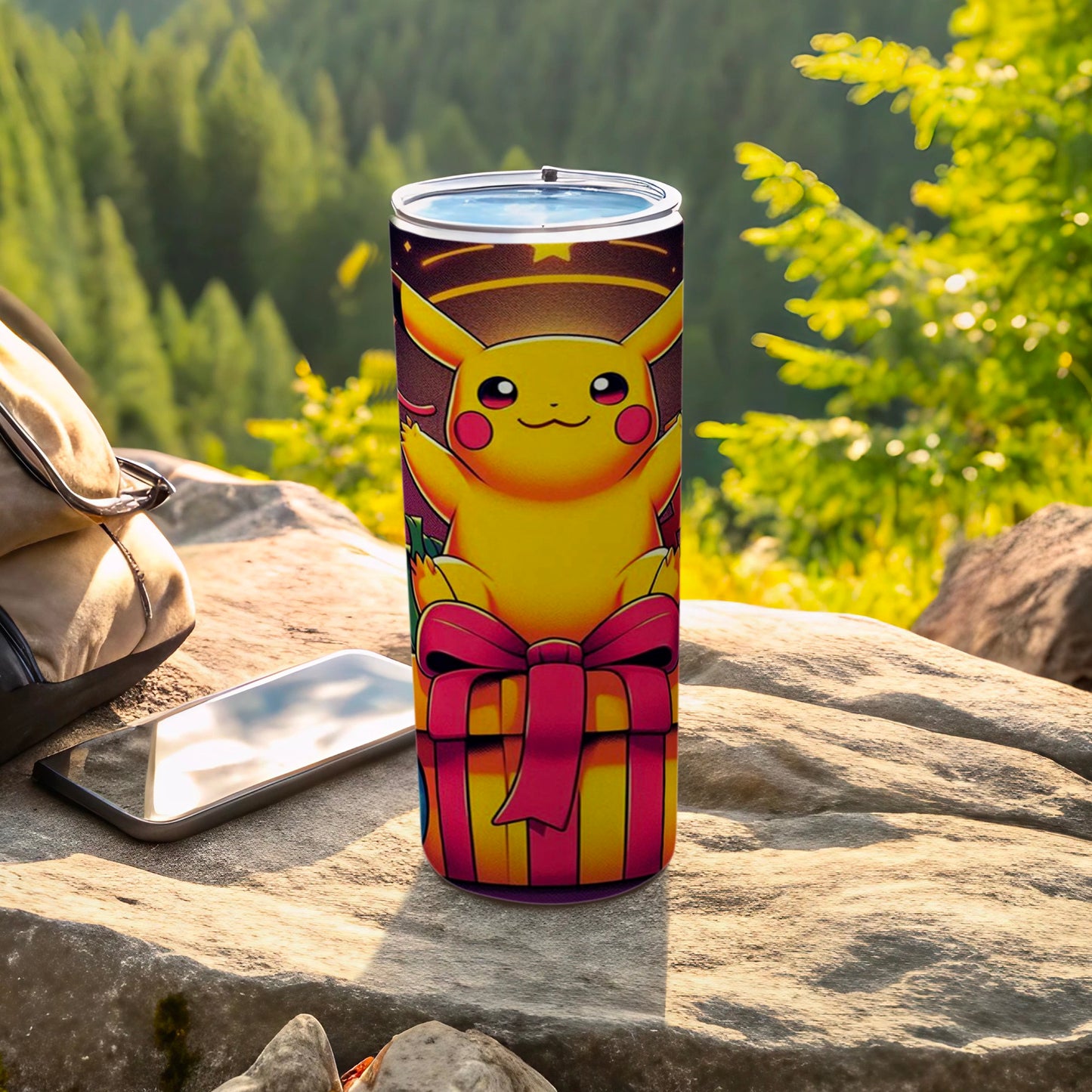 Pikachu Gift Tumbler with Lid and Vibrant Colors Design