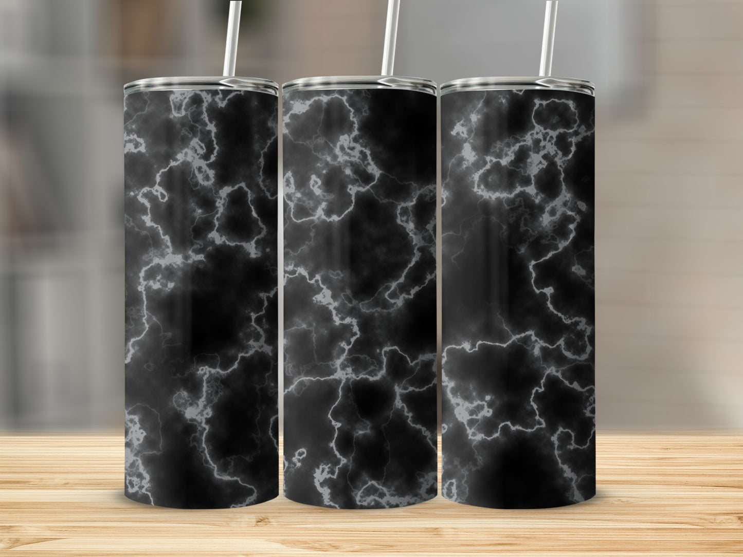 Dark and Light Marble Effect Abstract Swirls Tumblers