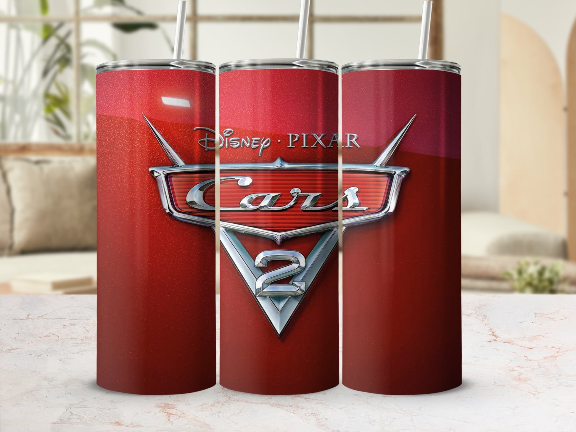 Disney Pixar Cars 2 Design Stainless Steel Tumbler