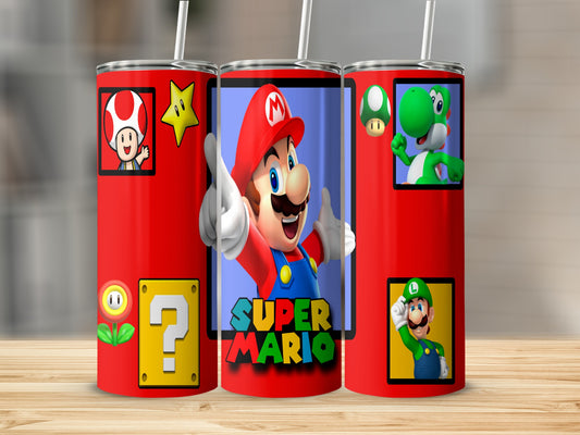 Colorful Super Mario Characters Design Tumbler