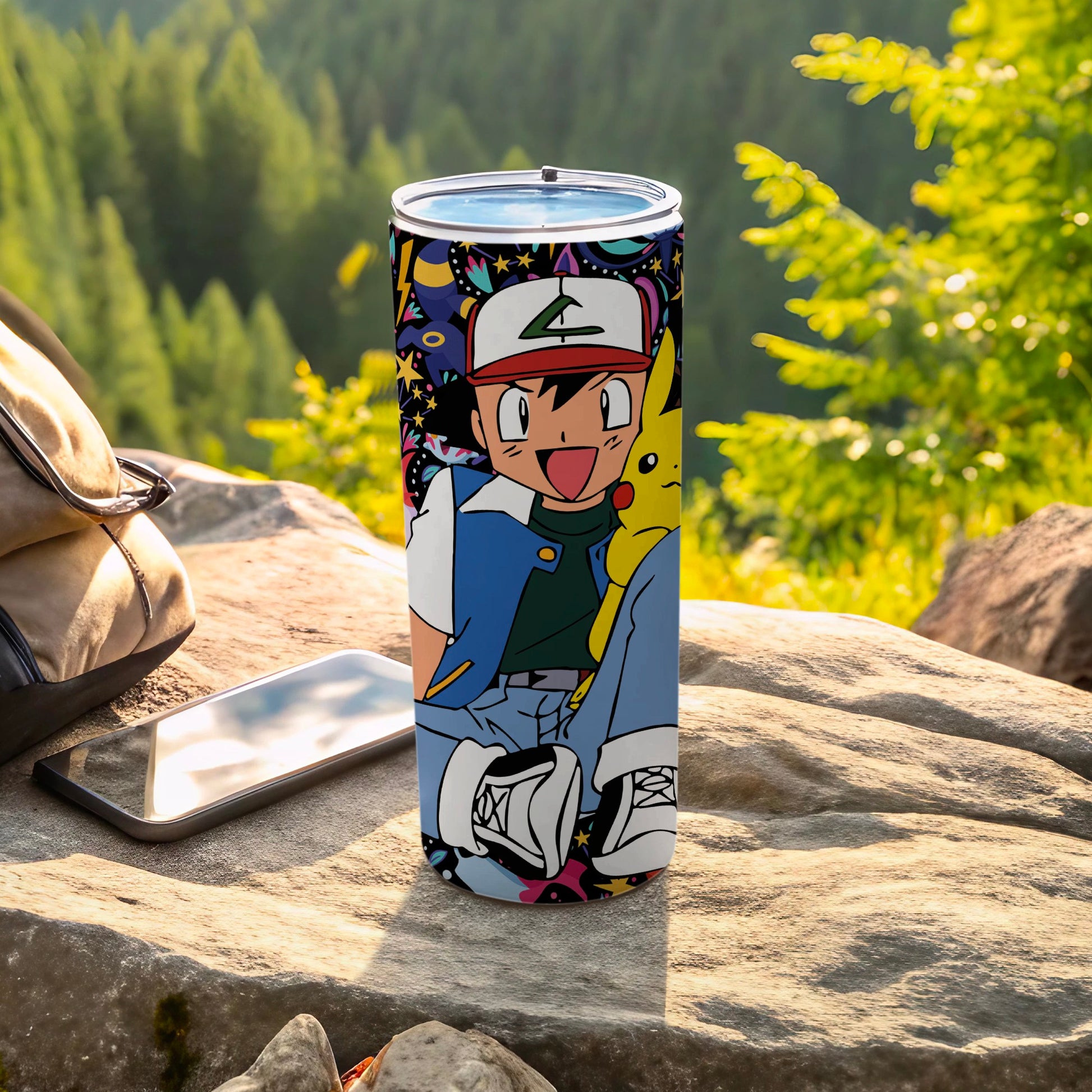 Colorful Anime Character Travel Mug for Outdoor Adventures