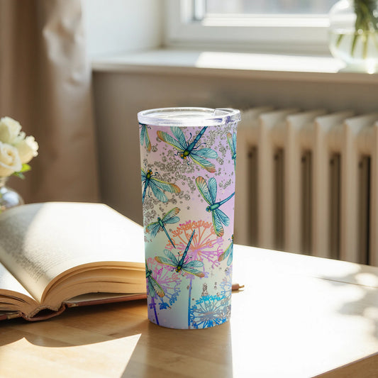 Dragonfly and Dandelion Design Tumbler product