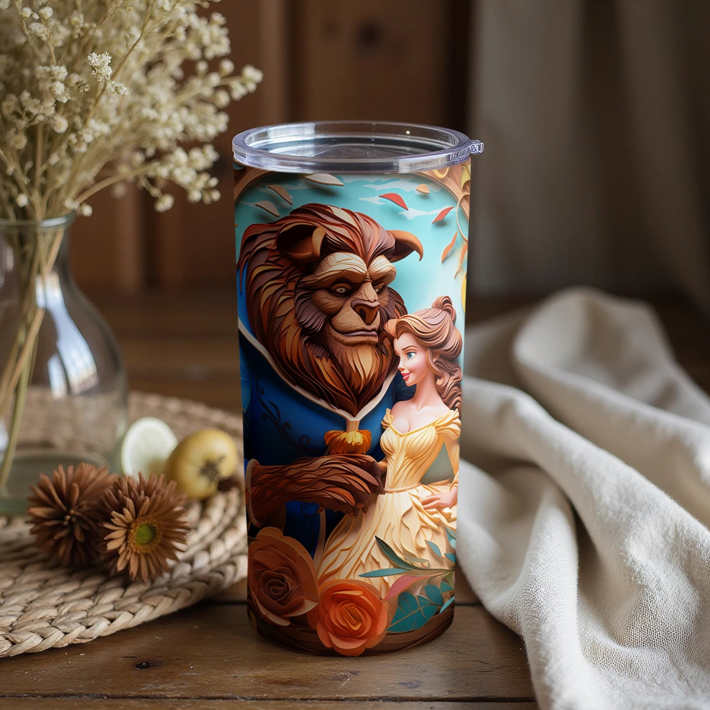 Beauty and the Beast Customized Tumbler Product