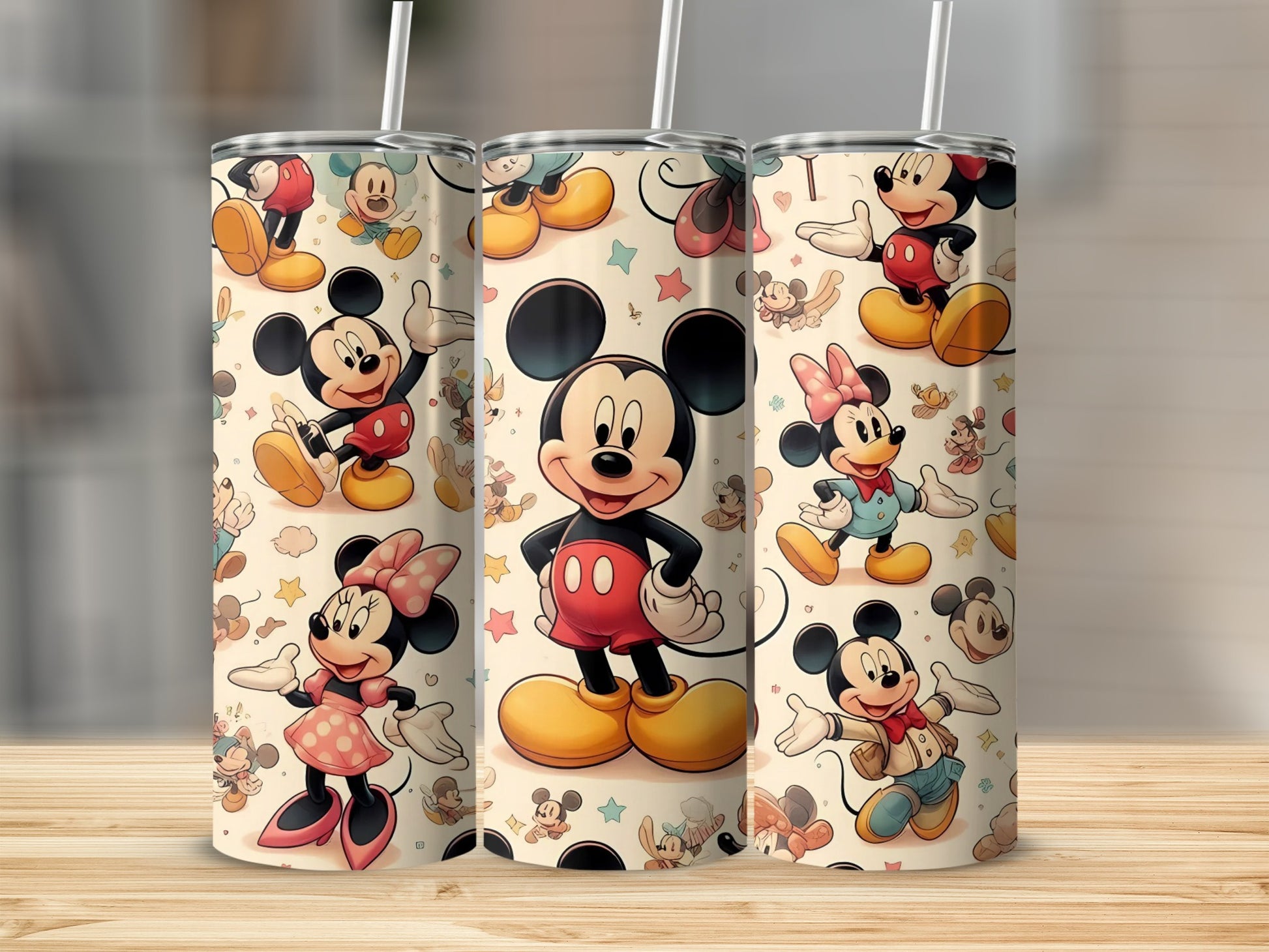 Cute Mickey and Minnie Design Tumbler Cup for Fans