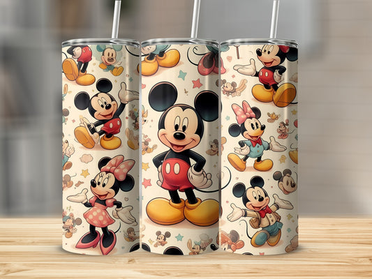 Cute Mickey and Minnie Design Tumbler Cup for Fans