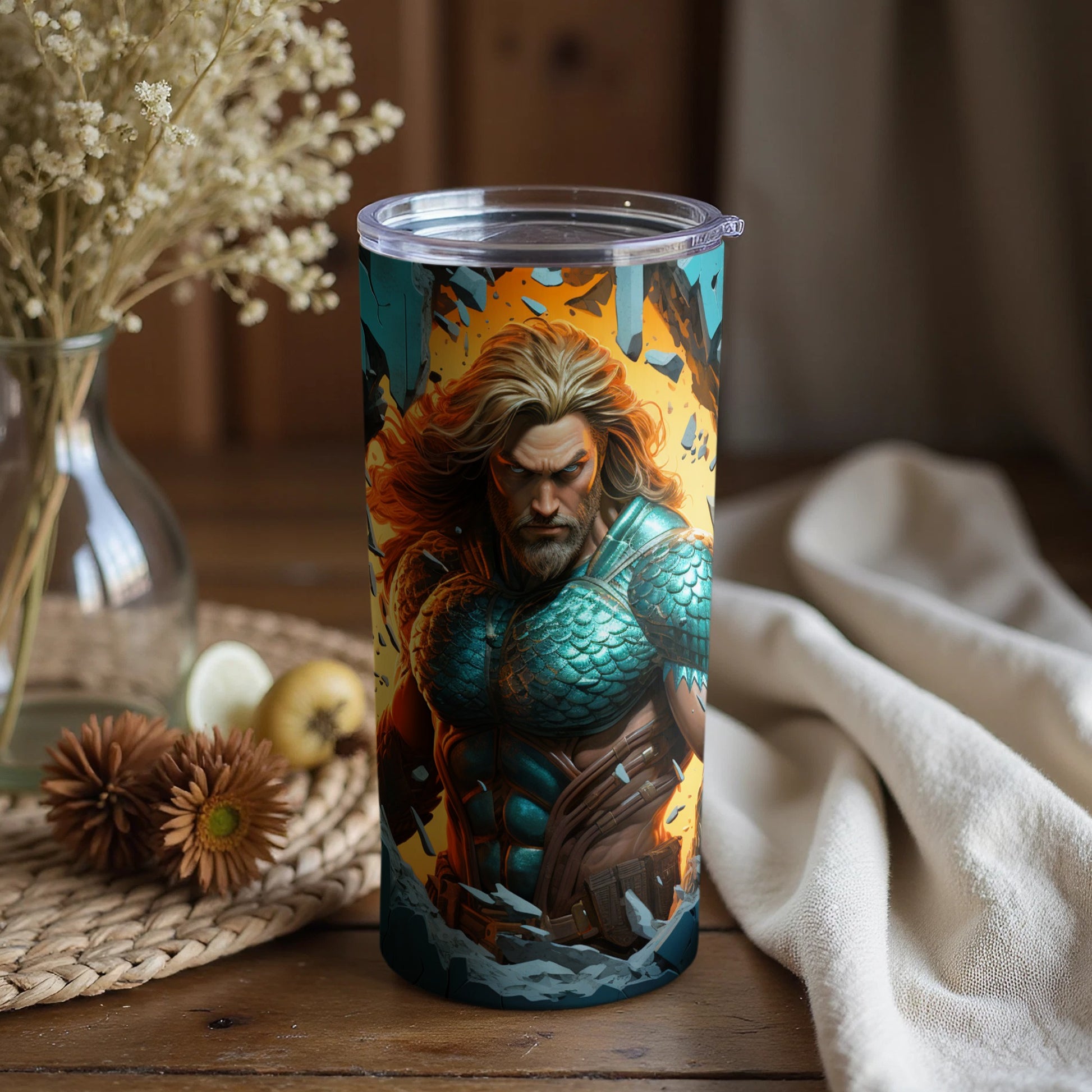 Fantasy Mythical Hero Themed Drinkware Tumbler